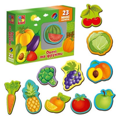 Набір магнітів «Овочі та фрукти», Vladi Toys, VT3106-28 VT3106-28 фото