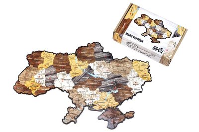 Фігурний дерев'яний пазл "Мапа України" А3, PuzzleOK, PuzA3-01201 PuzA3-01201 фото