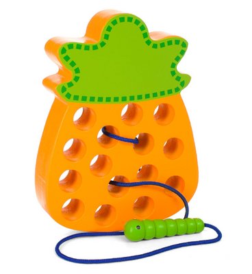 Розвиваюча іграшка "Фруктова шнурівка" ананас, LimoToy, MD 1228 MD 1228d2 фото