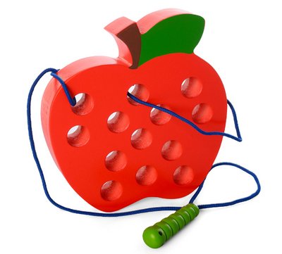 Розвиваюча іграшка "Фруктова шнурівка" яблуко, LimoToy, MD 1228 MD 1228d3 фото