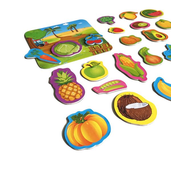 Набір магнітів з дошкою Овочі та фрукти, Vladi Toys RK2090-06 RK2090-06 фото