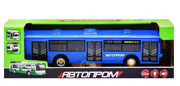 Модель "Автопром" Тролейбус 28см синій світло та звук (1:54), 9690 9690 фото