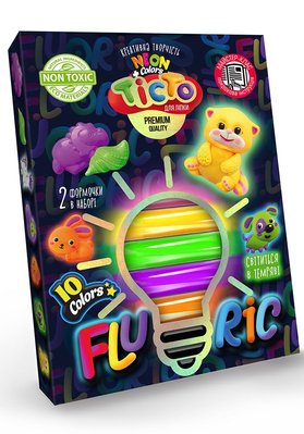 Тісто для ліпки "Fluoric" 10 кольорів, Danko Toys, TMD-FL10-01U TMD-FL10-01U фото