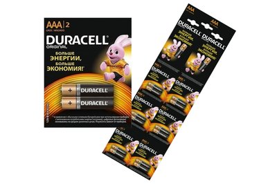 Батарейки ААА Duracell 2 штуки, LR-03 MN 1500/2400 LR-06/03 фото