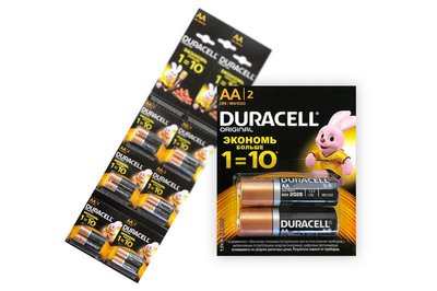 Батарейки АА Duracell 2 штуки, LR-06 MN1500 MN1500 фото