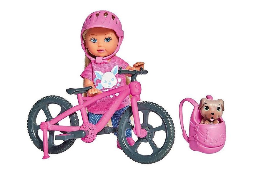 Ляльковий набір Simba Еві Холідей На велосипеді Evi Love 12 см з собачкою і аксесуарами, 5733273 5733273 фото