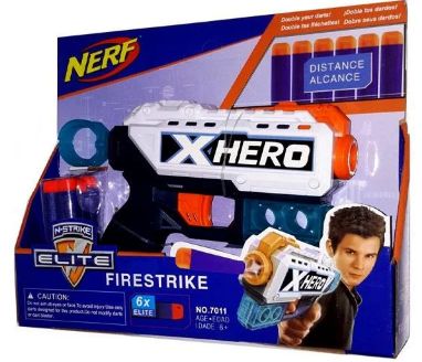 Бластер X-Hero Firestrike маленький Nerf (аналог), 7011 7011 фото