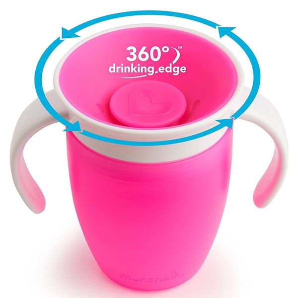 Чашка непроливна Munchkin Miracle® 360° з кришкою, 207 мл (рожева) 051855 фото