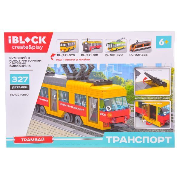 Конструктор ТРАНСПОРТ Трамвай 327 дет., IBLOCK PL-921-380 PL-921-380 фото
