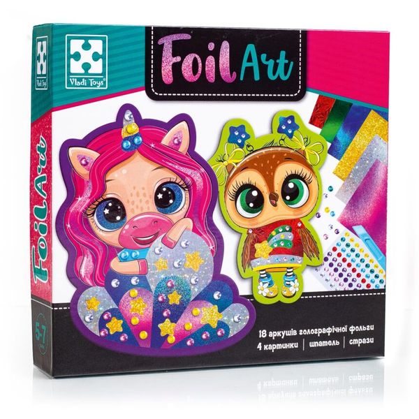 Набір для творчості «Foil Art. Чарівні тваринки»,Vladi toys VT4433-10 VT4433-10 фото