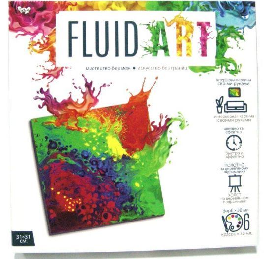 НАБІР ДЛЯ ТВОРЧОСТІ "FLUID ART", DANKO TOYS, FA-01-05 FA-01-05 фото