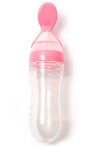 Пляшка силіконова для годування рожева, Lindo, A28 A28d фото