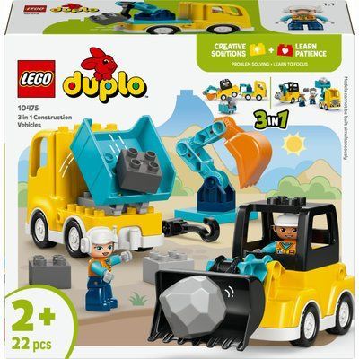 Конструктор DUPLO Town Будівельна техніка 3 в 1, LEGO 10475 10475 фото