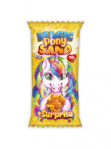 Кінетичний пісок "Magic Pony Sand" жовтий + сюрприз, 150г, Danko Toys, MPS-01-04 MPS-01-04 фото