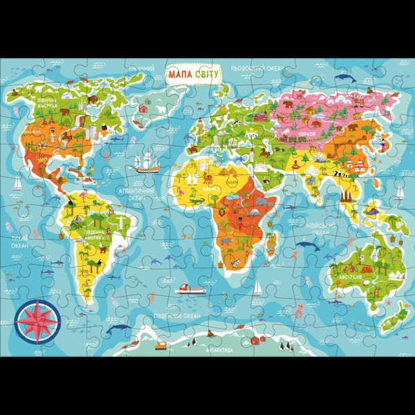 Пазл "Мапа світу", Dodo, 300110 300110 фото
