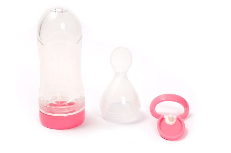 Пляшка силіконова для годування рожева, Lindo, A28 A28d фото
