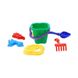 Дитячий пісочний набір: відерце, сито, лопатка, грабельки, 3 пасочки, Colorplast, 0978 0978 фото 2