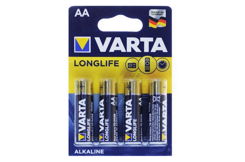 Батарейки АА Varta R-6 LONG LIFE alkalin 4 шт, 4106 4106 фото