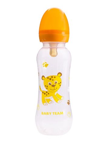 Пляшечка для годування з латексною соскою 250мл, Baby team, 1310 1310d фото