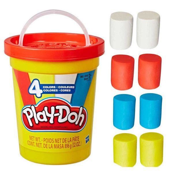Ігровий набір Велике відерце пластиліну 4 кольори 896 грам Play-Doh, E5045 E5045 фото