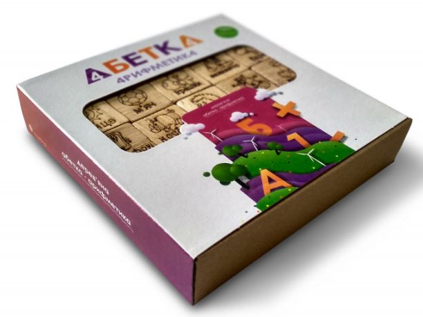 Кубики з дерева "Абетка-Арифметика", Arinwood, 01-102 01-102 фото