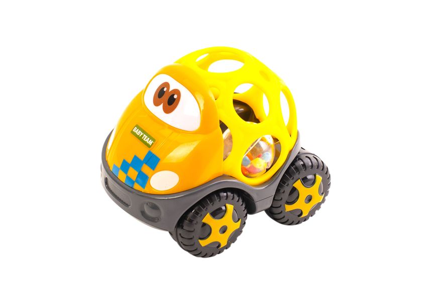 Іграшка-брязкальце "Машинка" (жовтий кузов), Baby Team, 8406 8406d фото