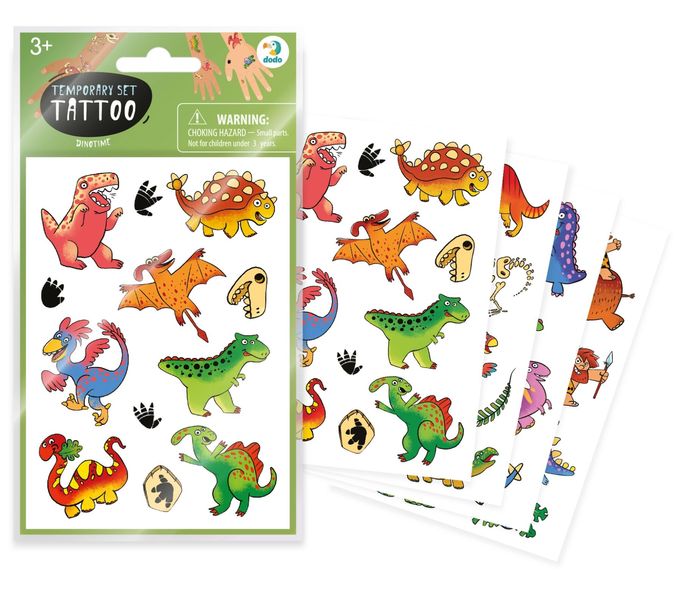 Набір дитячих тимчасових татуювань "Час динозаврів", Dodo 301104 301104 фото