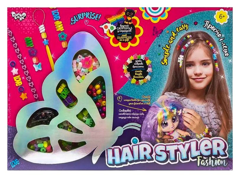 Креативна творчість "Hair Styler. Fashion" метелик, Danko Toys HS-01-03 HS-01-03 фото