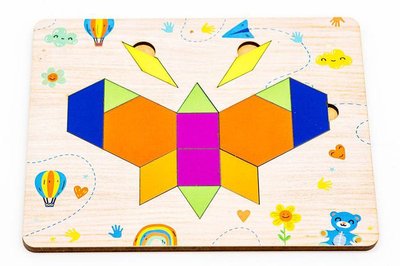 Дерев'яна головоломка "Танграм Метелик", PuzzleOk Puz-91730 Puz-91730  фото