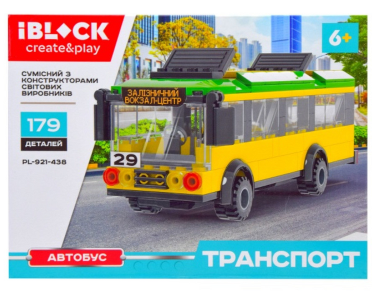 Конструктор Транспорт Автобус 179 дет., IBLOCK PL-921-438 PL-921-438c фото