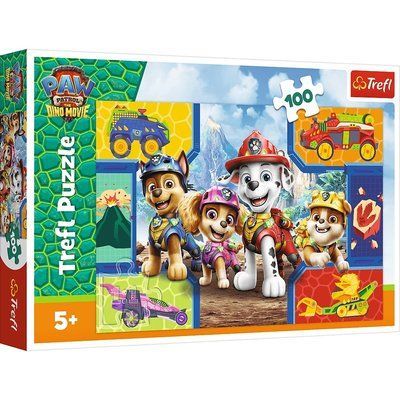 Пазли PAW PATROL Щенята та динозаври THE DINO MOVIE 100 ел., Trefl 16548 16548 фото