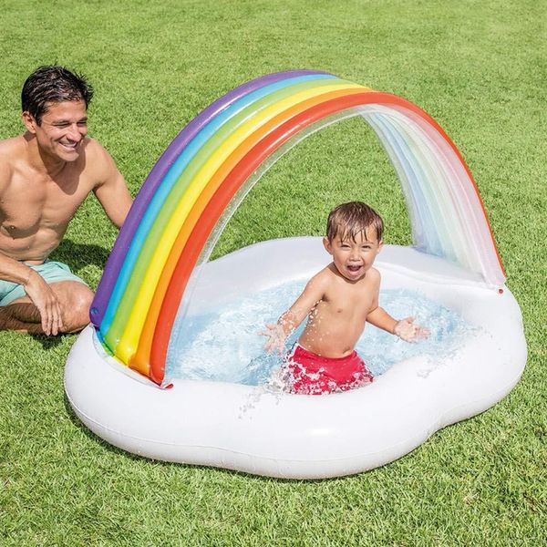 Дитячий надувний басейн з дашком "Веселка", Intex, 57141 57141 фото