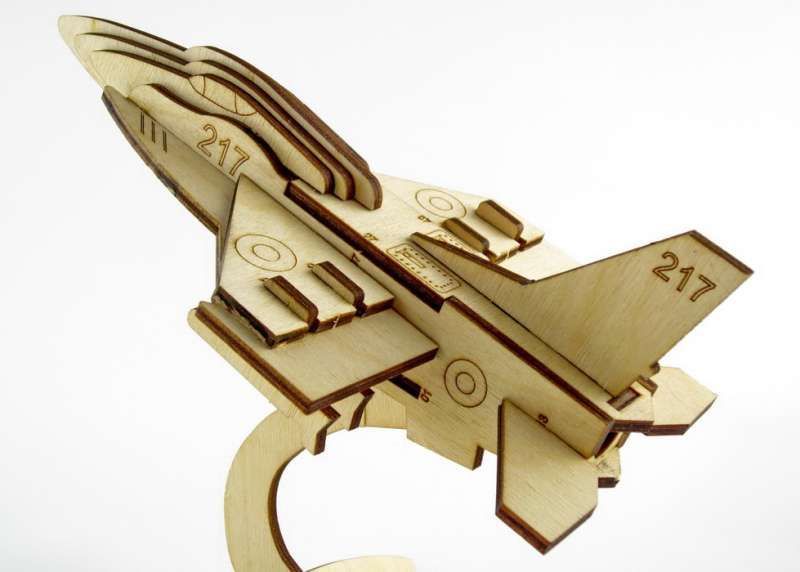 Дерев'яний 3D-пазл "Літак -F16", Trydeshka, 0007 0007 фото