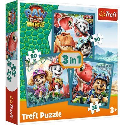 Пазли "3in1" PAW PATROL Щенячий патруль та острів динозаврів, Trefl 34903 34903 фото