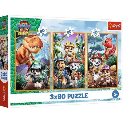 Пазли "3x80" PAW PATROL Щенячий патруль та динозаври, Trefl 34905 34905 фото