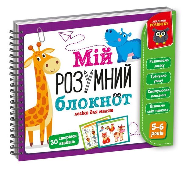 Гра розвиваюча «Мій розумний блокнот: логіка для дошкільнят», Vladi Toys VT5001-02 VT5001-02 фото