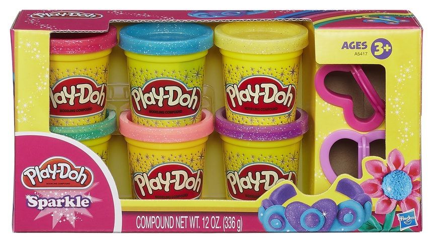 Набір пластиліну Блискуча колекція з 6 баночок, Play-Doh A5417 A5417 фото