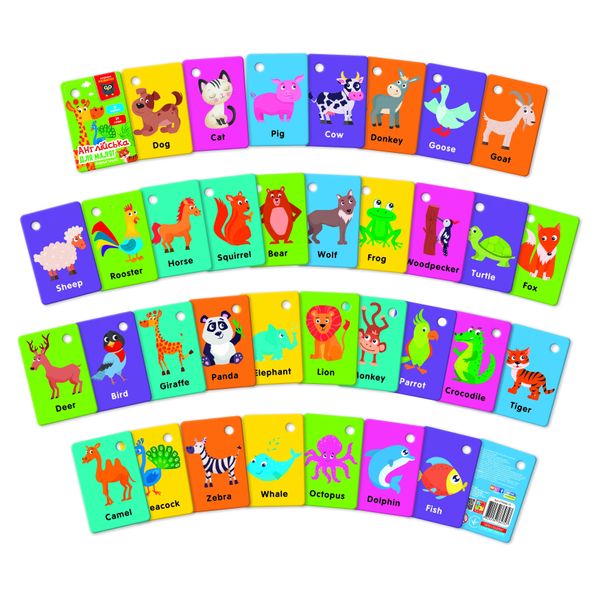 Гра розвиваюча картки на кільці. Англійська. «Світ тварин», Vladi Toys VT5000-15 VT5000-15 фото