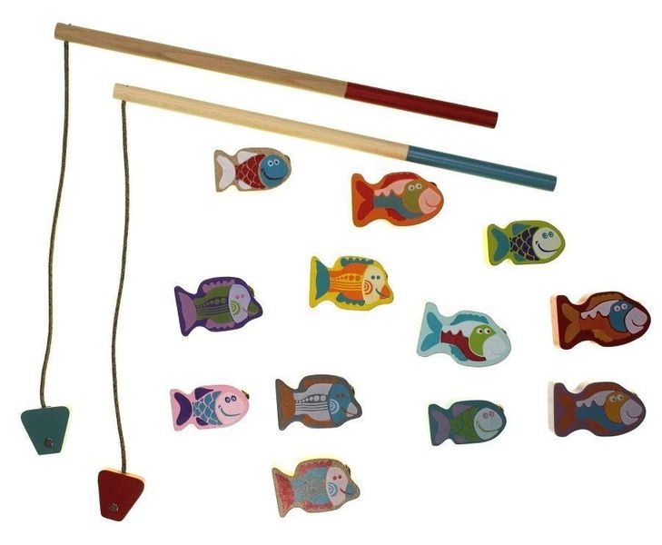Дерев'яна магнітна іграшка Рибалка, Cubika 14 деталей, 13739 13739 фото