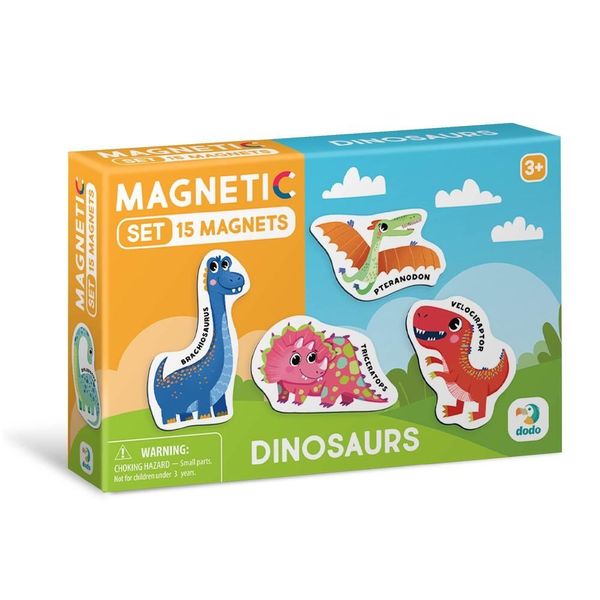 Набір магнітів Динозаврики 15 штук, Dodo 200257 200257 фото
