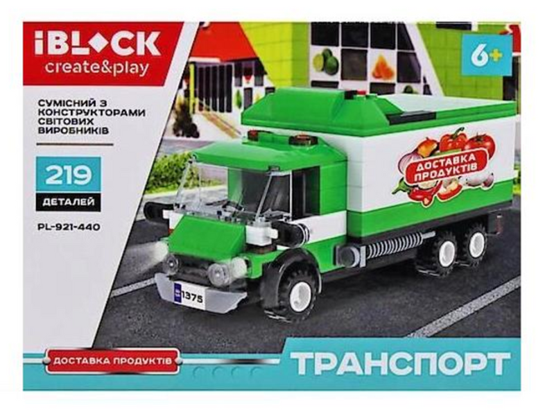 Конструктор Транспорт Доставка продуктів 219 дет., IBLOCK PL-921-440 PL-921-440c фото