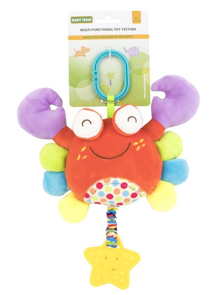 М'яка багатофункціональна іграшка-прорізувач "Краб", Baby Team, 8533 8533d2 фото