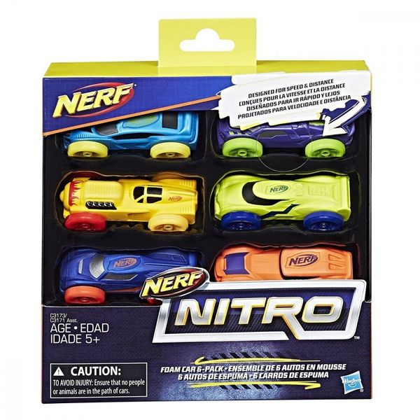 Nerf Nitro- дозаправка, комплект 6 машинок, C3173/C3171 C3173 фото
