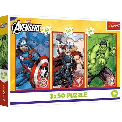 Пазли "3x50 ел." The Avengers Ваш герой, Trefl 34891 34891 фото