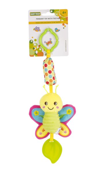 Іграшка-підвіска з прорізувачем "Метелик", Baby Team, 8520 8520d2 фото