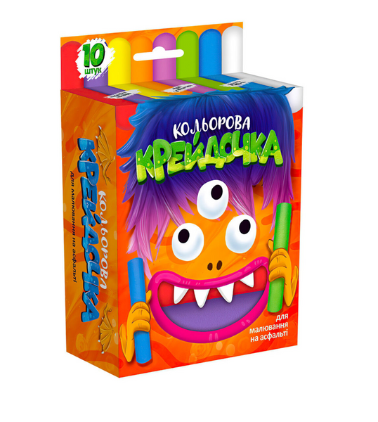 Крейда кольорова серії "Крейдочка" велика 10 кольорів, Danko Toys KRD-02-01U KRD-02-01U фото