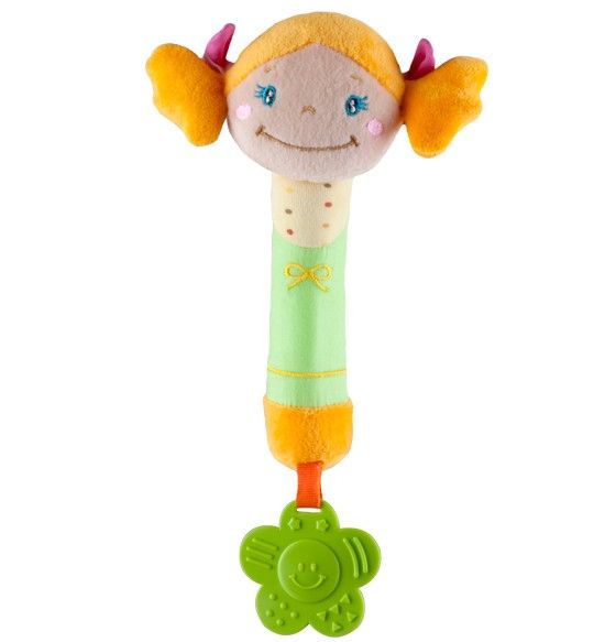 Іграшка-пищалка з прорізувачем дівчинка блондинка, 1285 1285 фото