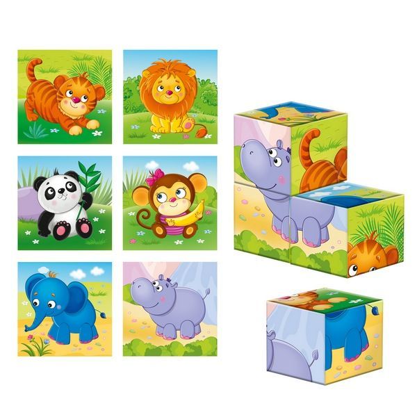 Дерев’яні кубики “Зоопарк”, Vladi Toys, ZB1001-02 ZB1001-02 фото