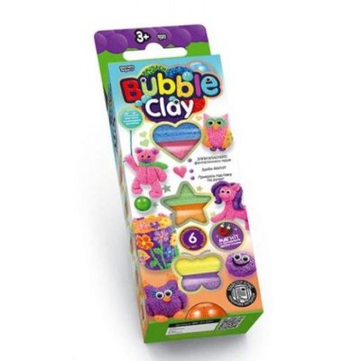 Кульковий пластилін Bubble Clay 6 кольорів, Danko Toys, BBC-01-02U BBC-01-02U фото