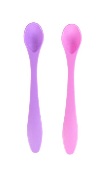 Ложечки для годування з довгою ручкою рожева та фіолетова, Baby team, 6101 6101 фото